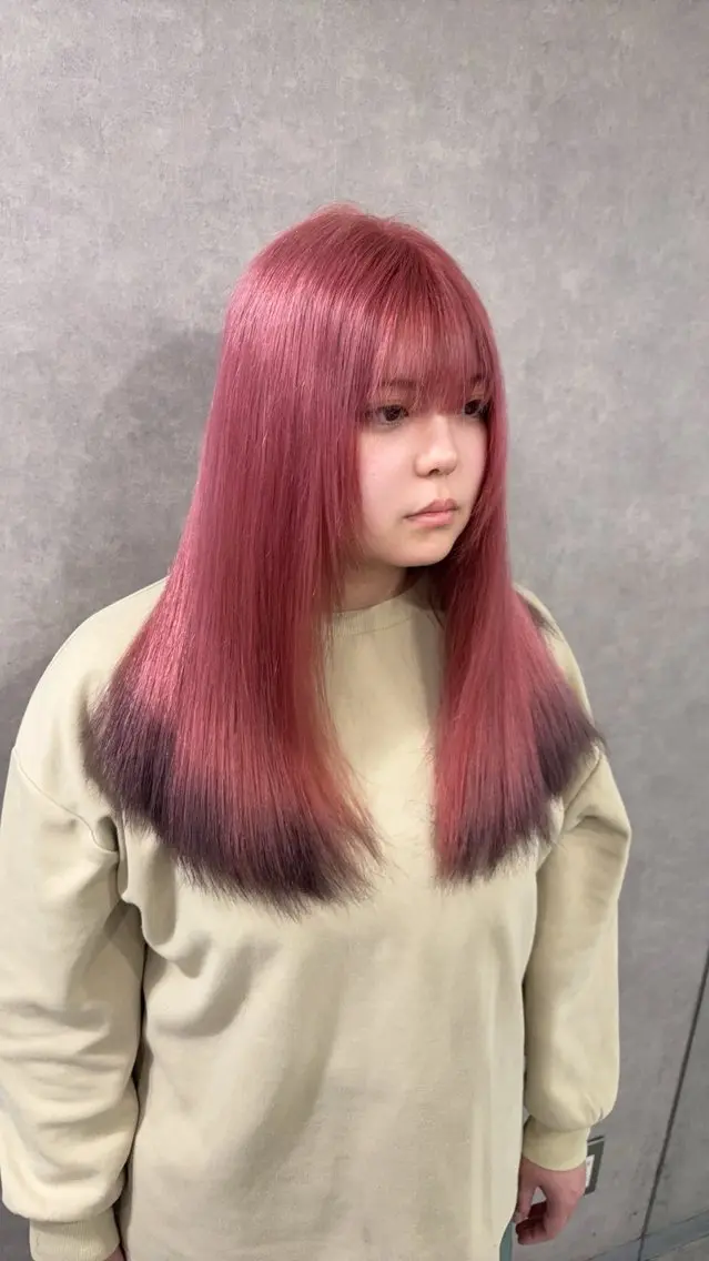 ロング カラー がわ/ハイレイヤー /ハイトーンカラーのヘアスタイル