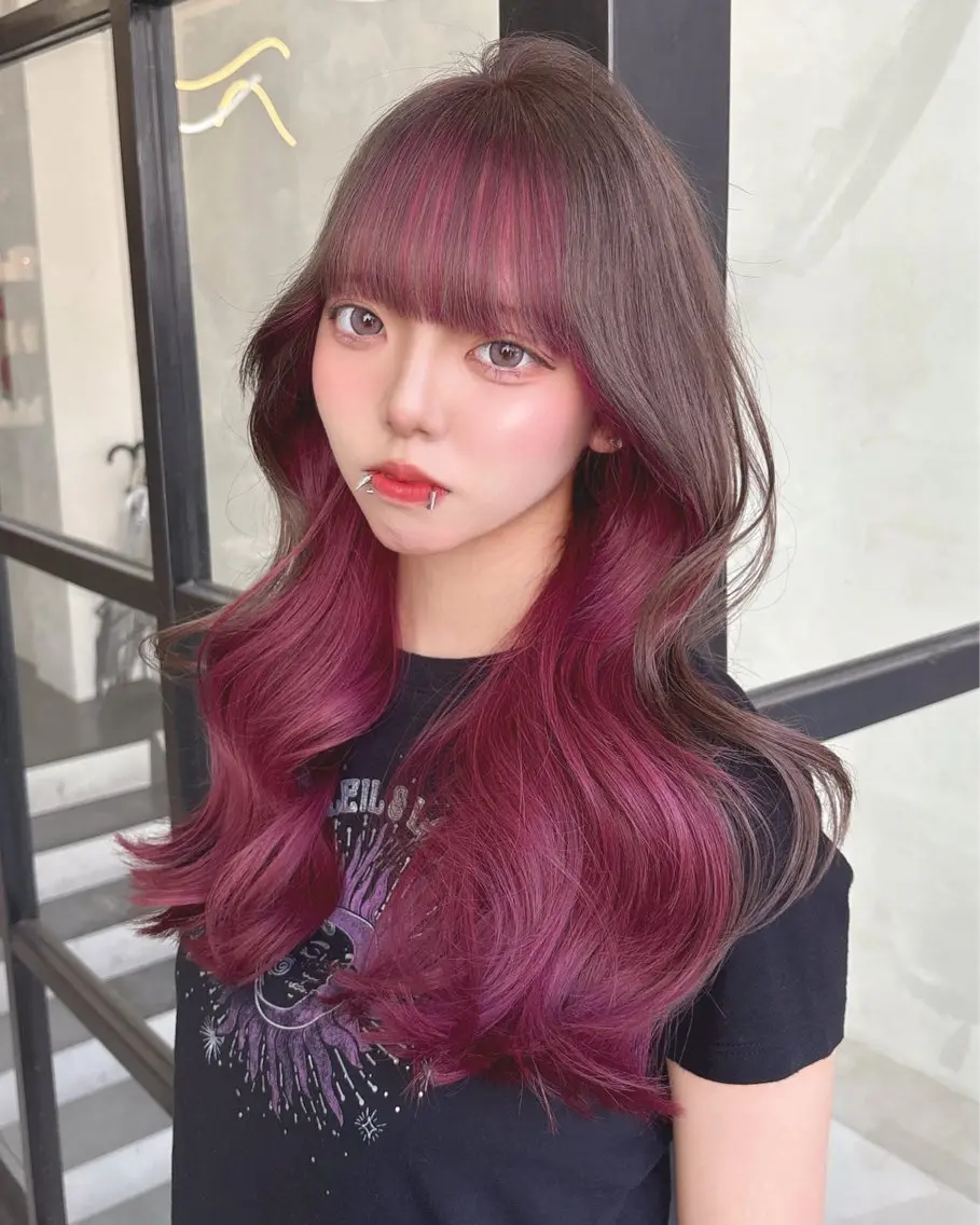 ロング カラー インナーカラー レイヤーカット Maison Halu YUKIのヘアスタイル