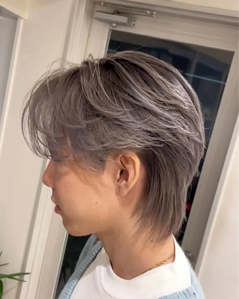 ミディアム カラー パーマ ヘアアレンジ メンズ メンズパーマ 🌫デザインカラーのヘアスタイル