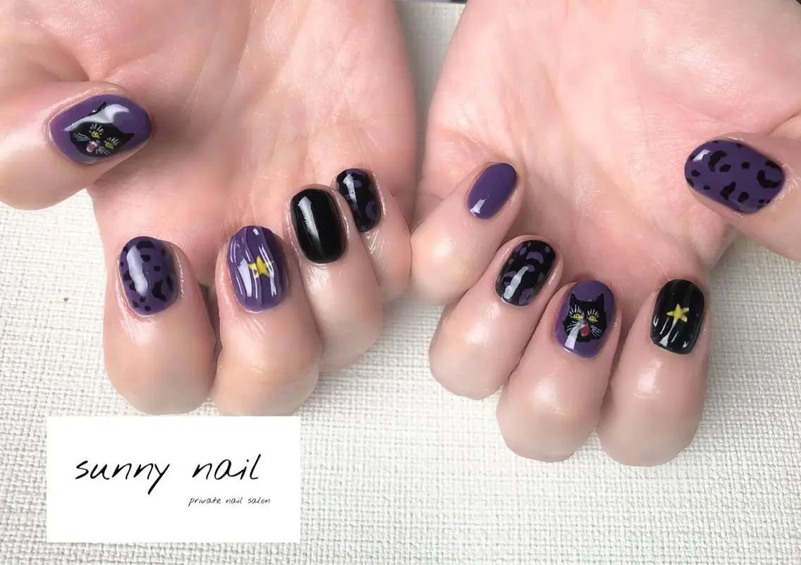 ネイル アニマル柄 アートネイル クリアネイル ジェルネイル ニュアンスネイル sunny nailのネイルデザイン