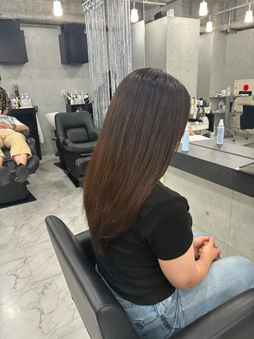 ロング カラー アッシュ カット ヘアカラー トリートメント Endearing 🌟銀座のヘアスタイル