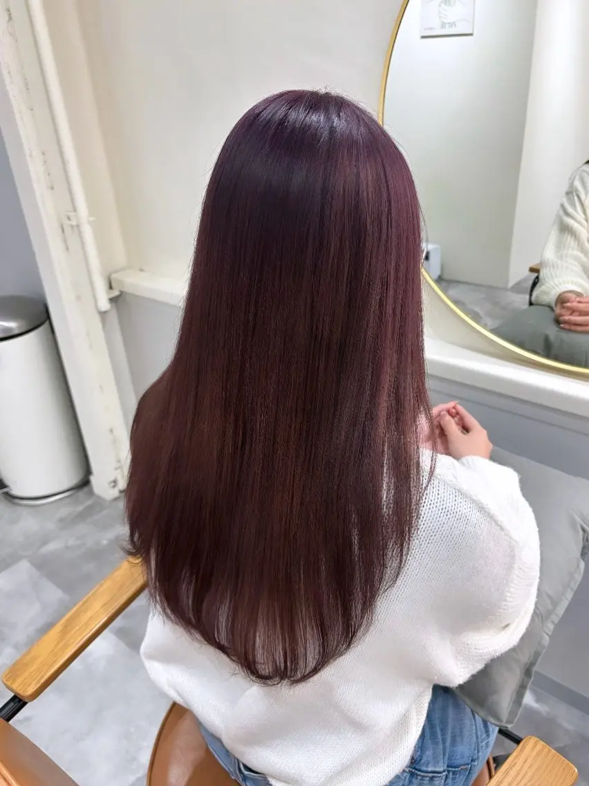 ロング カラー ブリーチ ラベンダーカラー ラベンダーピンク ピンクカラー カット ヘアカラー 暖色カラー✨️ 門内 梨真のヘアスタイル