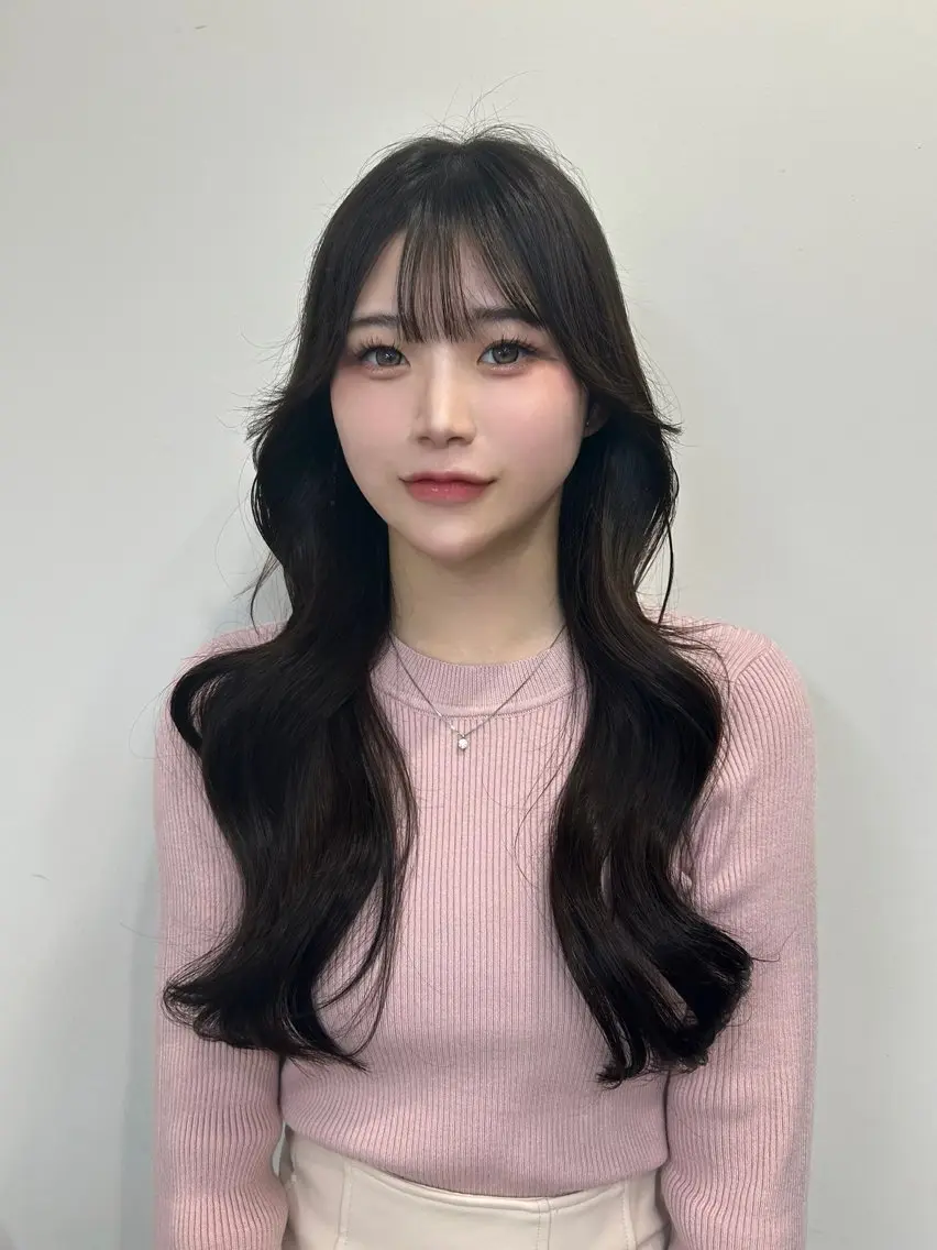 ロング 韓国風ヘア レイヤーカット ワンホンヘア カット ヘアカラー トリートメント 韓国ヘア/レイヤー Lily Wongのヘアスタイル