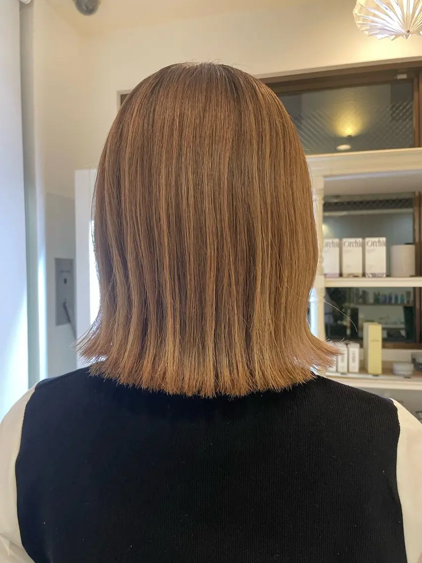 ミディアム 切りっぱなしボブ ボブ ボブカット 佐々木 祐太のヘアスタイル