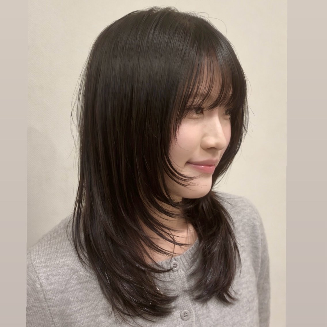 セミロング カット ヘアカラー レイヤーカット 登美ヶ丘/ Yutaのヘアスタイル