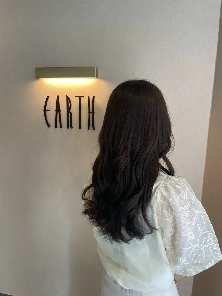 ロング カラー ブラウンカラー オリーブブラウン カット ヘアカラー EARTH菊名店👾 ひらのすぐるのヘアスタイル