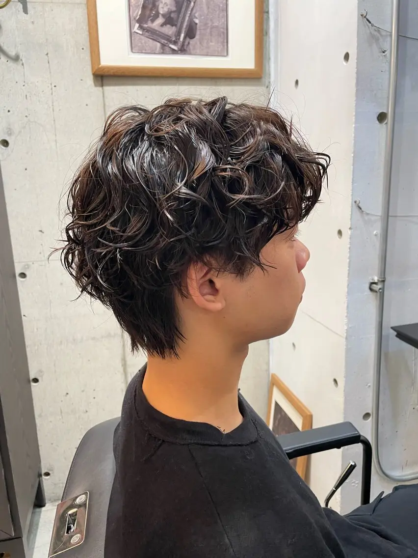 ショート パーマ メンズ パーマ 透明感カラー/パーマ hitomiのヘアスタイル