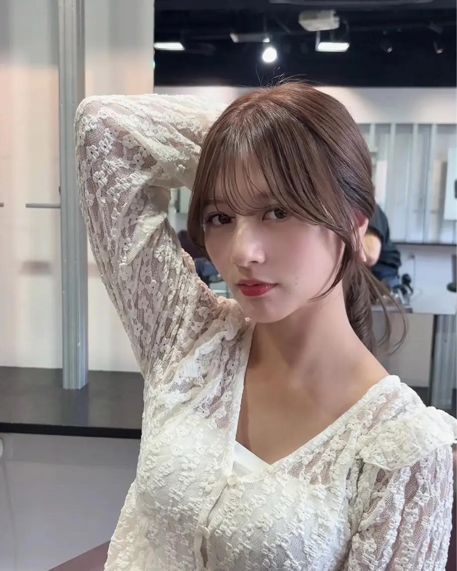 セミロング カラー パーマ ヘアアレンジ 顔周りカット ヘアカラー トリートメント ヘアセット 🌸グレージュ/ ベージュ🌸yutaのヘアスタイル