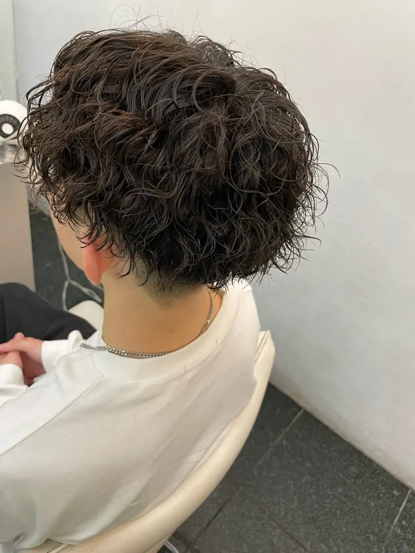 ショート カラー パーマ メンズ カット ヘアカラー パーマ 💇🏻‍♂️パーマ ニキ✨本田龍斗のヘアスタイル