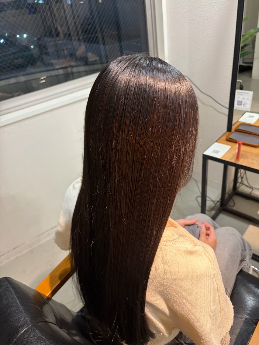 ロング カラー ヘアカラー 栄/透明感カラー/ 暖色カラー/髪質改善のヘアスタイル