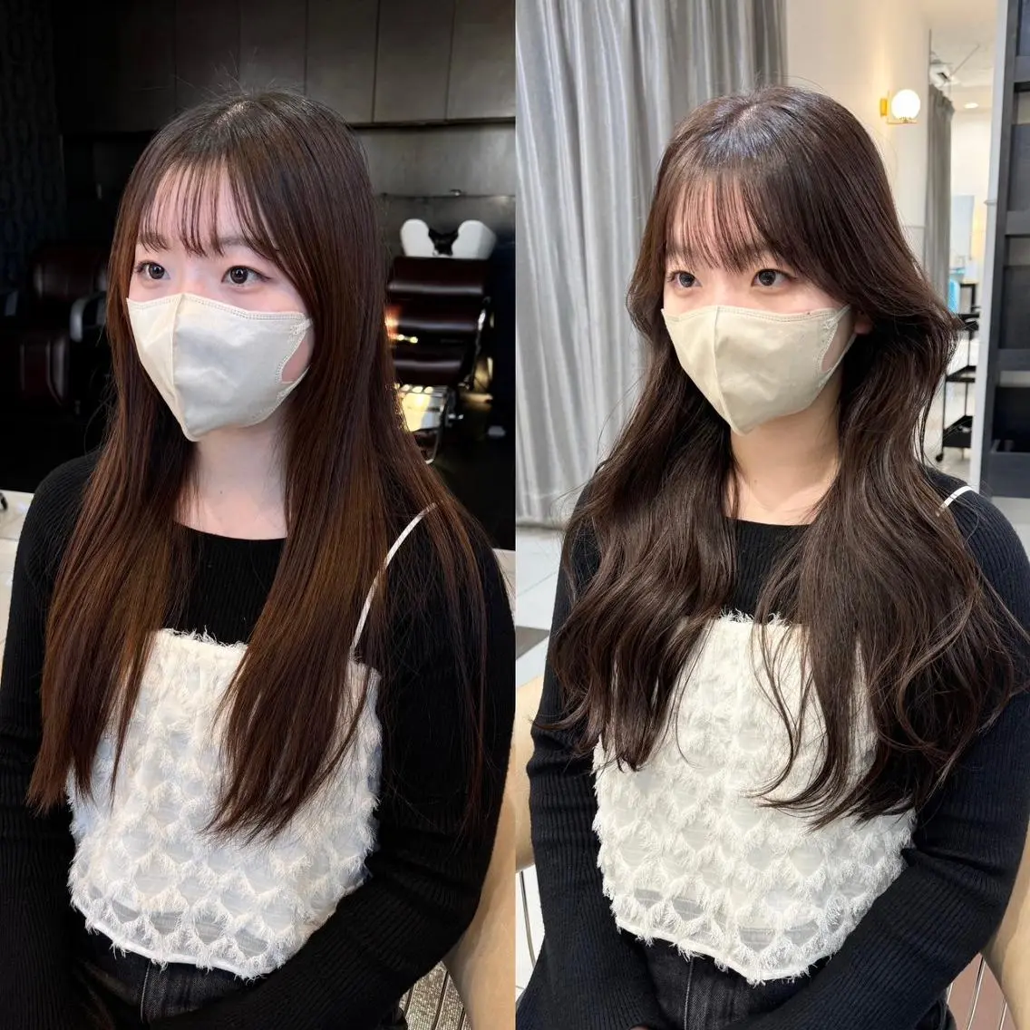 セミロング ヘアアレンジ 顔まわりレイヤー 顔周りカット レイヤーカット カット パーマ ハイトーンベージュ 新潟/Manamiのヘアスタイル