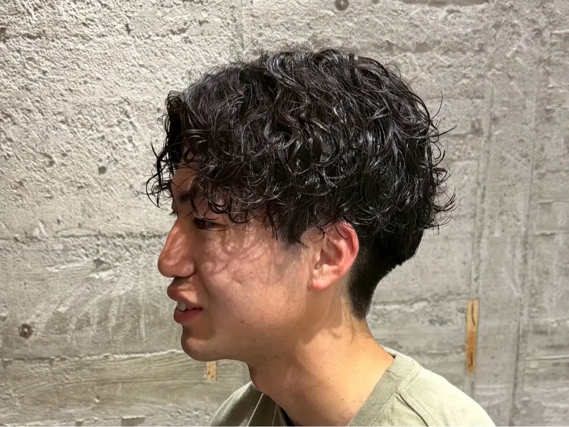 【🌊動きで差をつける🌊】⭐️メンズカット✖️波巻きパーマ🌊〔立体的な毛流れ🍃動きが強め!🦾〕の写真