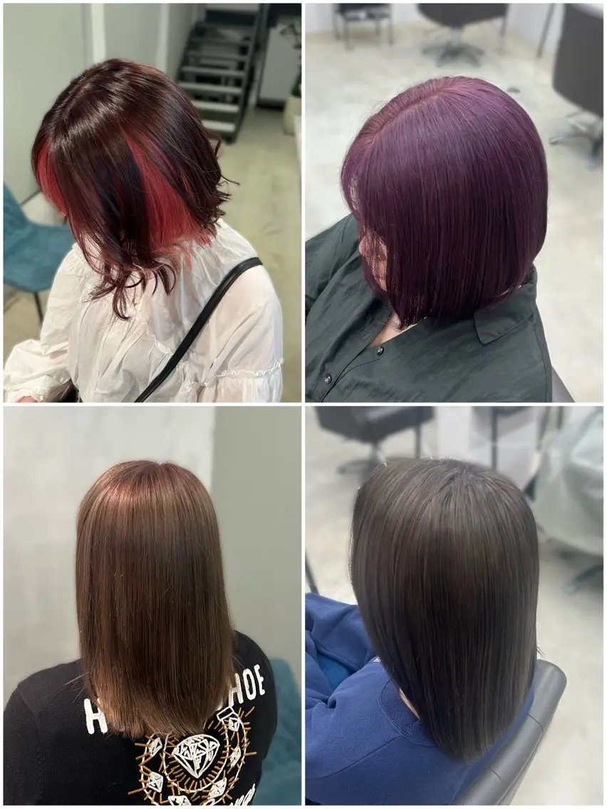 カラー ブリーチ 平野 実優のヘアスタイル