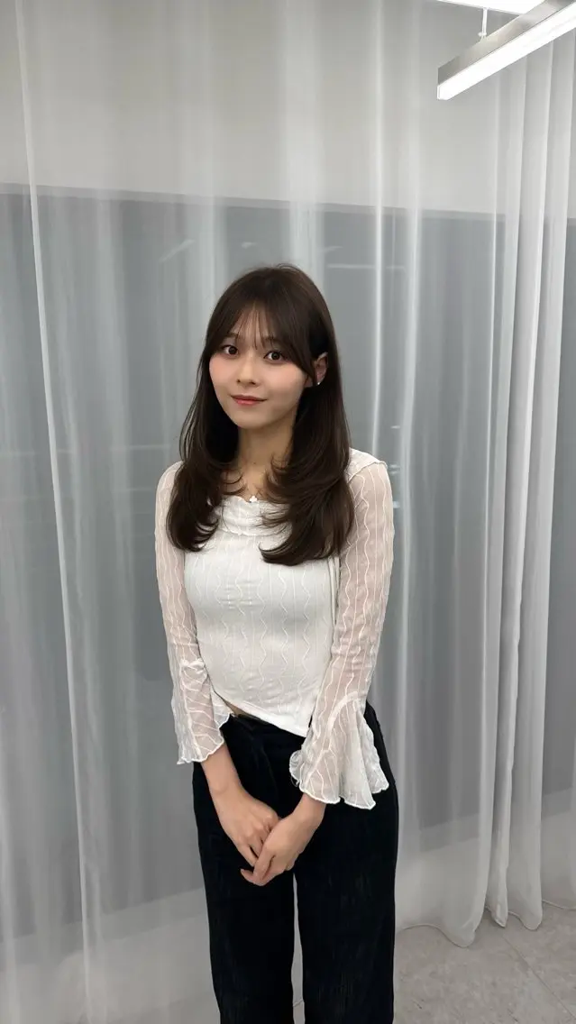 ミディアム カラー ヘアアレンジ カット ヘアカラー トリートメント 顔周り&ミディアム 特化/池袋/kokiのヘアスタイル