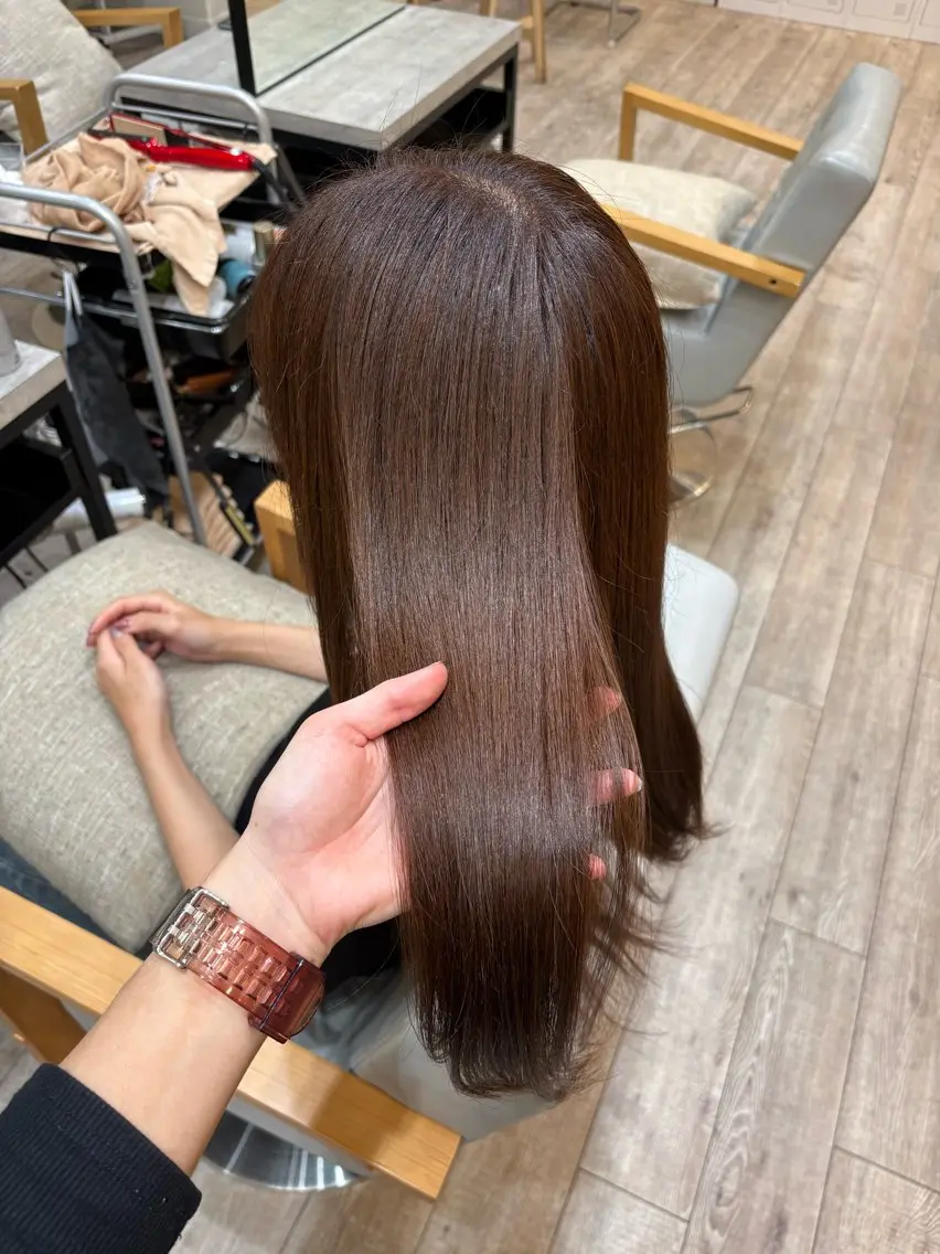 ロング ヘアカラー トリートメント 大木 唯月のヘアスタイル
