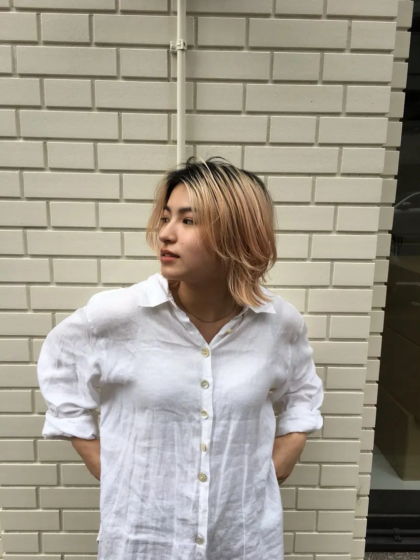 ミディアム カラー カット ヘアカラー NAOKI TIDEHAIRのヘアスタイル
