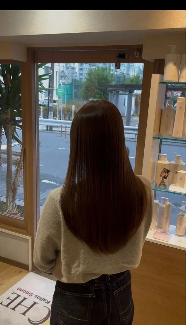 ロング カット 縮毛矯正 トリートメント 渋谷👑艶髪縮毛矯正 曲がる矯正✨ヒガシのヘアスタイル