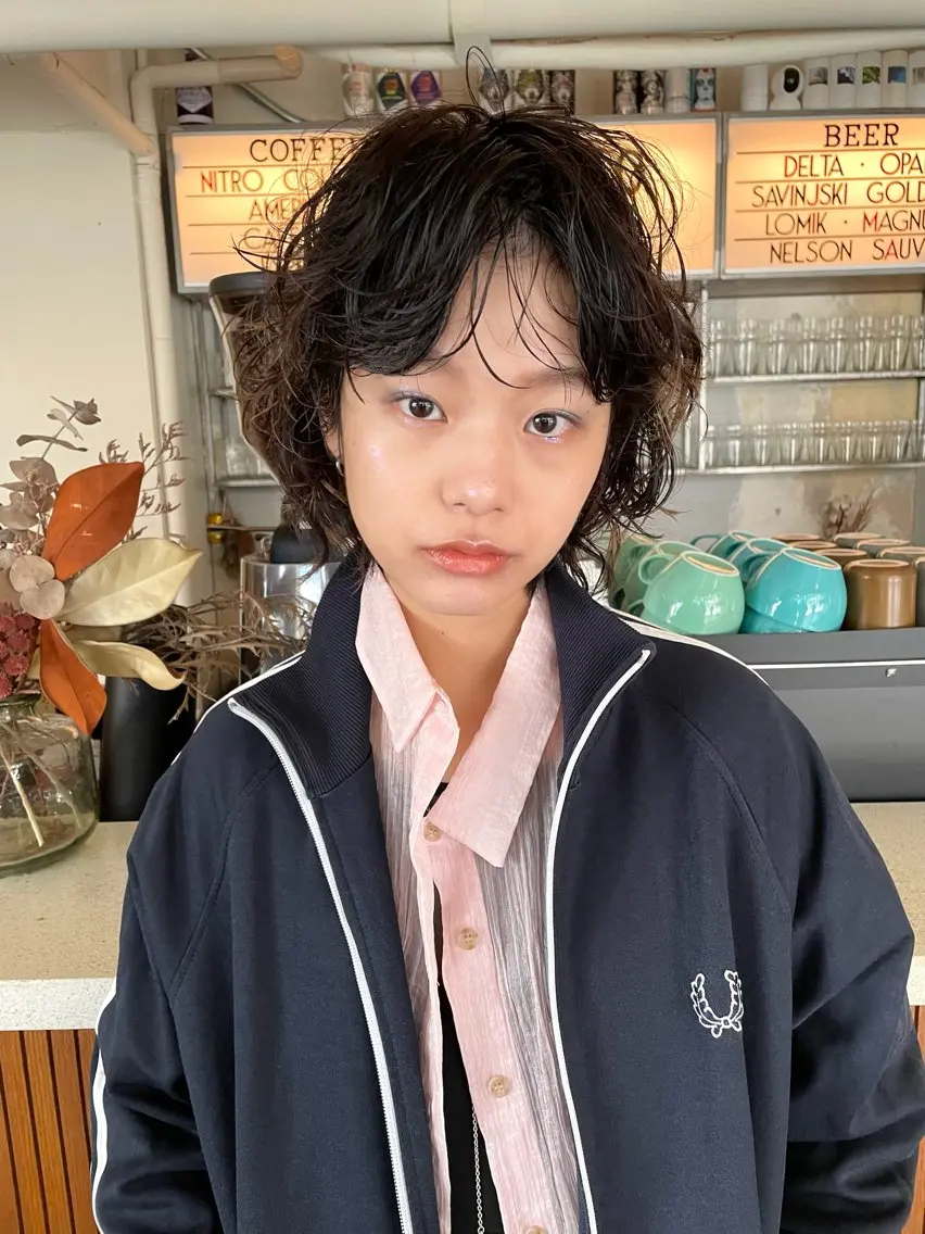 ミディアム カラー パーマ ヘアアレンジ メンズ ミディアムパーマ メンズパーマ カット パーマ トリートメント tatsumi/ボブ ウルフ/レイヤーのヘアスタイル