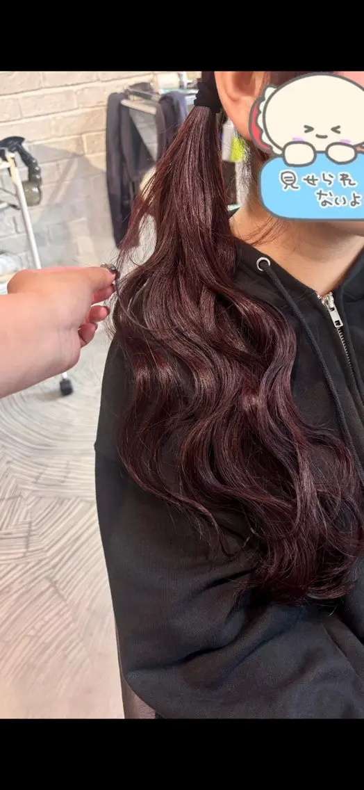 ロング ヘアカラー トリートメント ヘッドスパ 透明感カラー/ 赤み消し🤍ricoのヘアスタイル