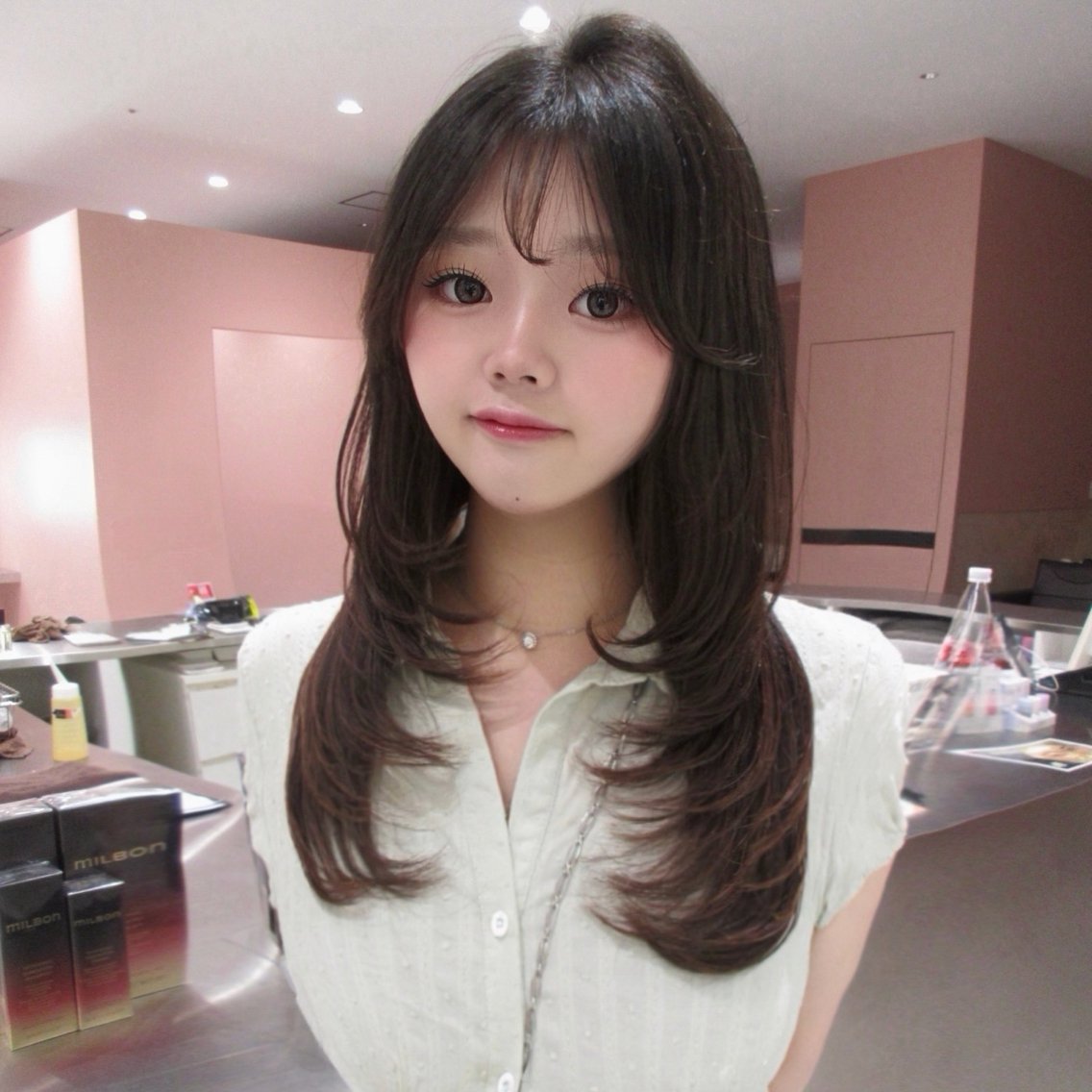 ロング カット ヘアカラー トリートメント ヘッドスパ ヘアセット 🇰🇷韓国ワンホン レイヤー🎀AYUのヘアスタイル