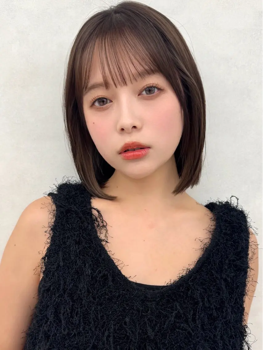《໒꒱韓国風》ボブカット+カラー+トリートメントの写真