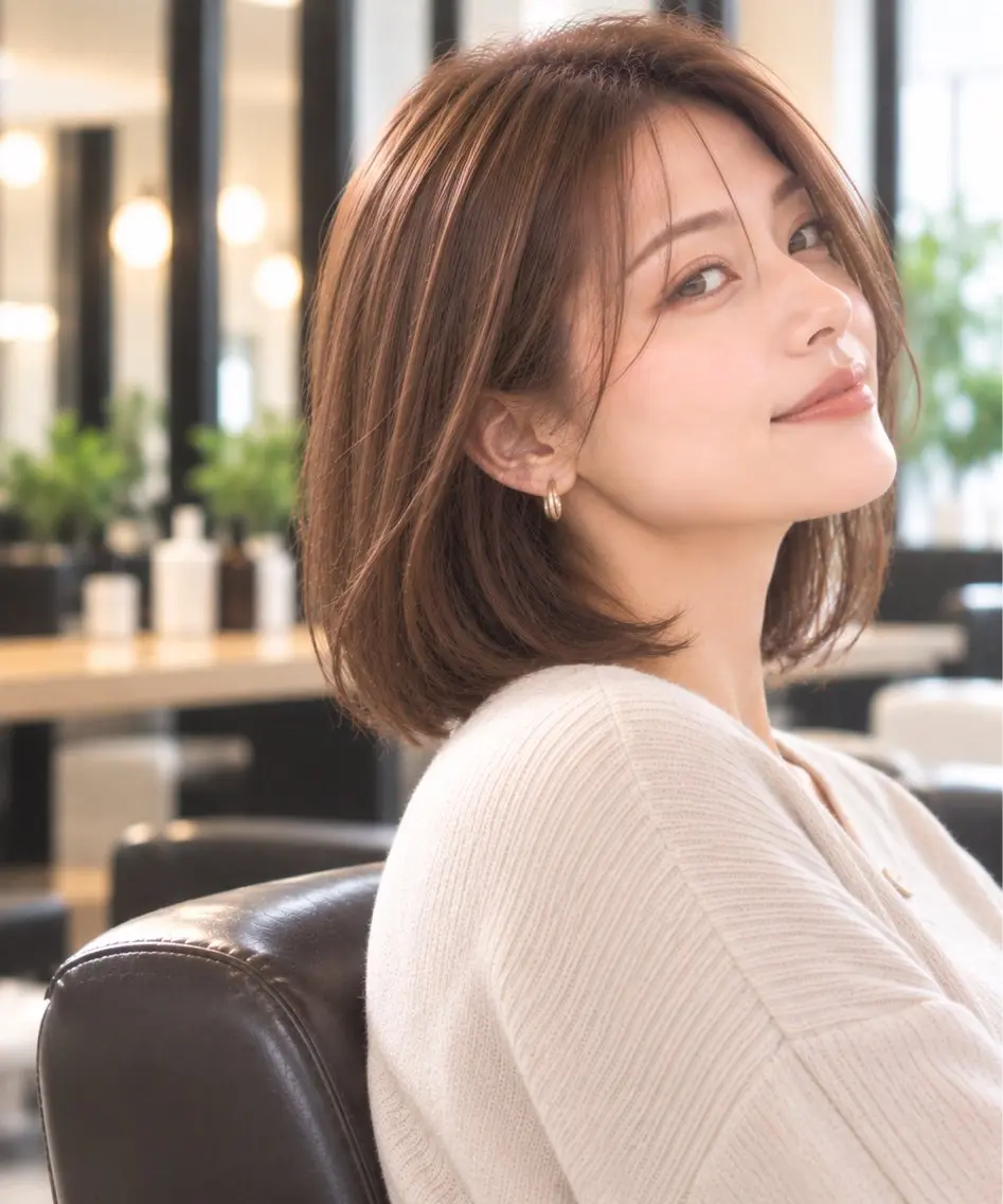 ミディアム カット 西山竜一 /垢抜け大人髪のヘアスタイル