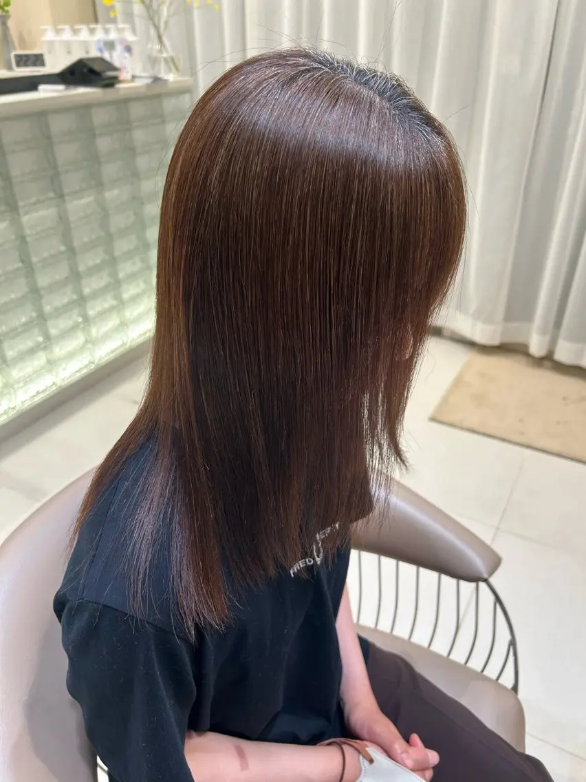 ロング パーマ 縮毛矯正 ヘアーズギャラリー 山本愛華のヘアスタイル