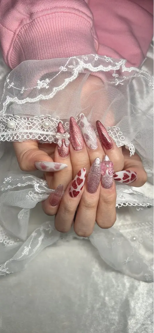 ネイル リボン ハンドネイル Best Nail Yu🎀🫧のネイルデザイン