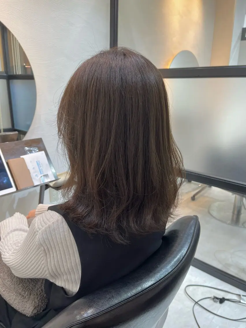 ミディアム カラー カット ヘアカラー トリートメント 【ニュアンスカラー・ 髪質改善】スズキカナのヘアスタイル