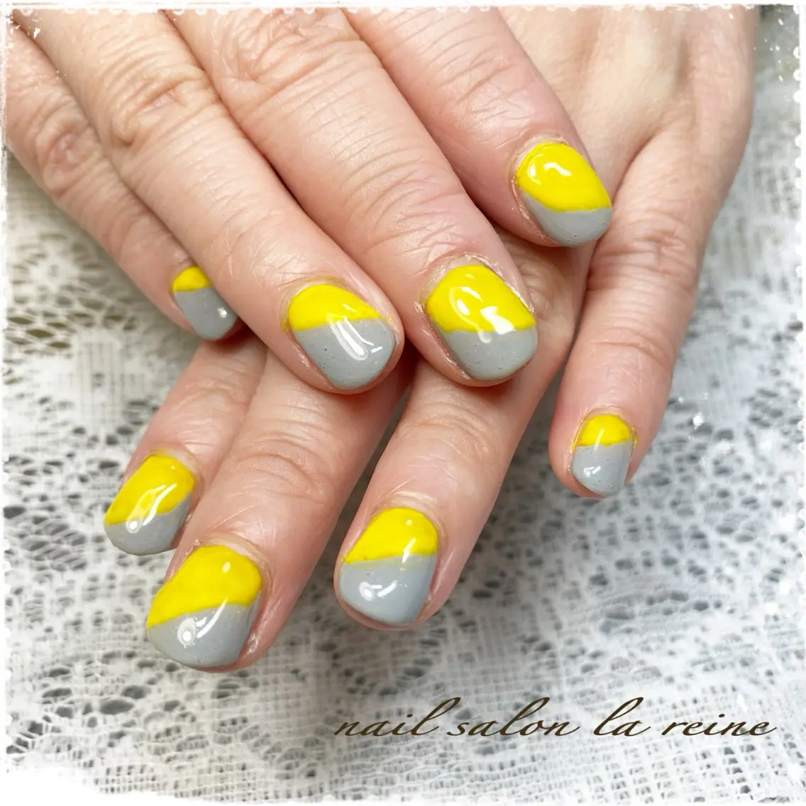 ネイル アートネイル 黄色 nail salon la reineのネイルデザイン