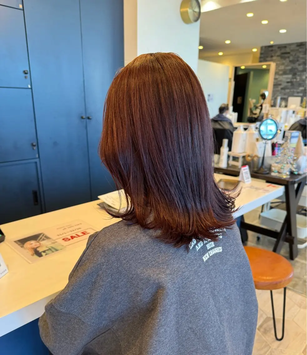 ミディアム カラー ラベンダーカラー ラベンダーピンク ピンクカラー 仲野 亜由美のヘアスタイル