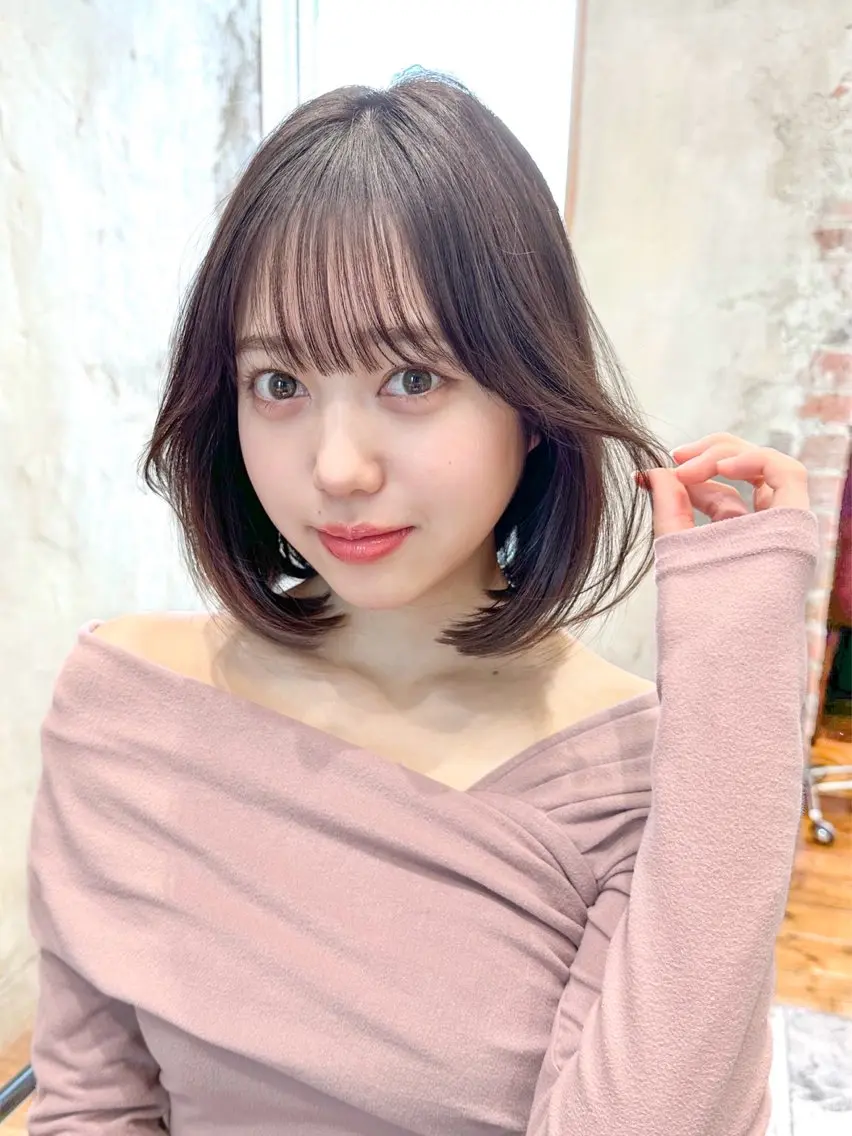 ミディアム カラー ヘアアレンジ ボブ タンバルモリ 韓国風ヘア 🌈小顔似合わせ SHIHO🌈のヘアスタイル
