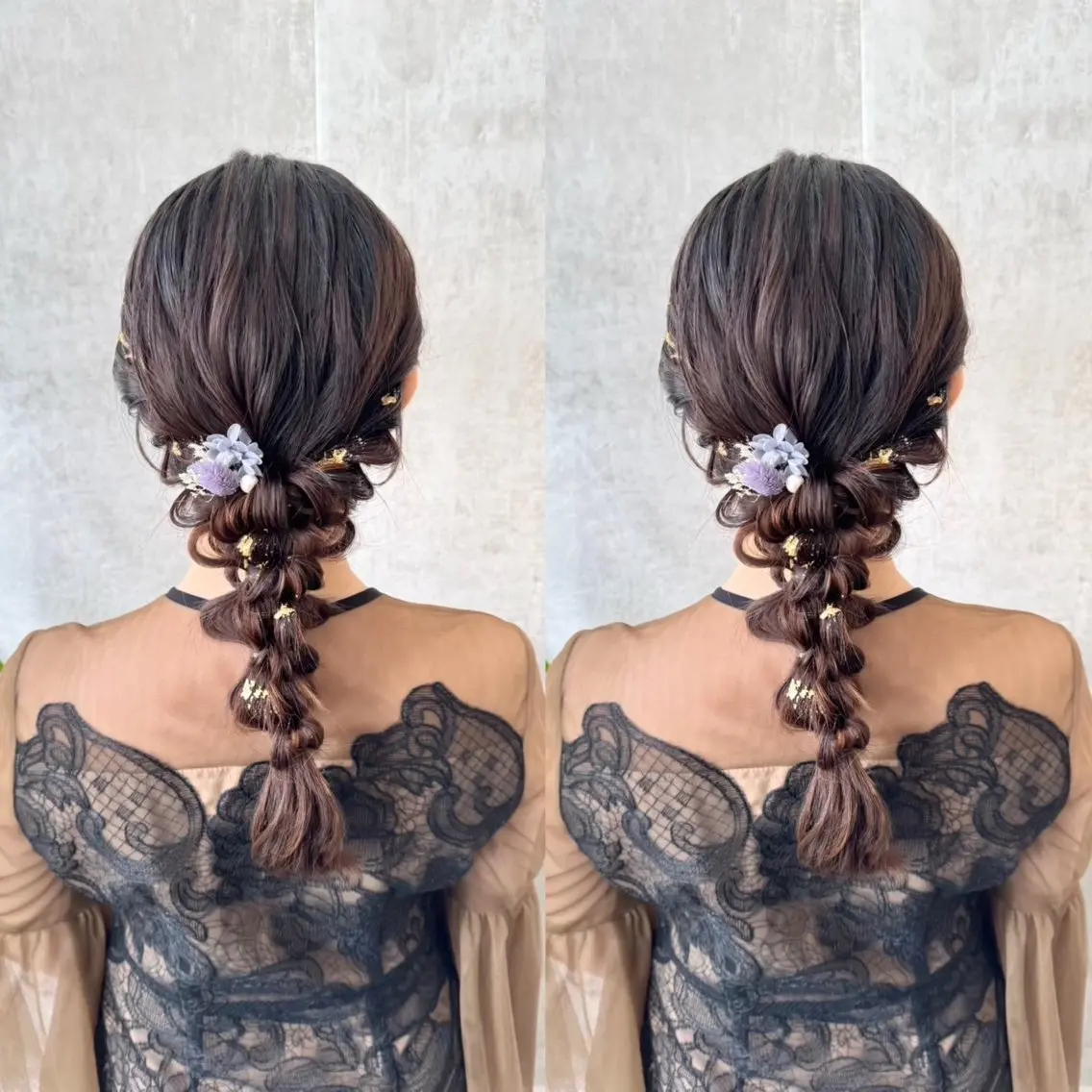 ロング ヘアアレンジ 結婚式・ブライダル ロング 羽エク指名No1✨️ シールエク🌙しぇるのヘアスタイル