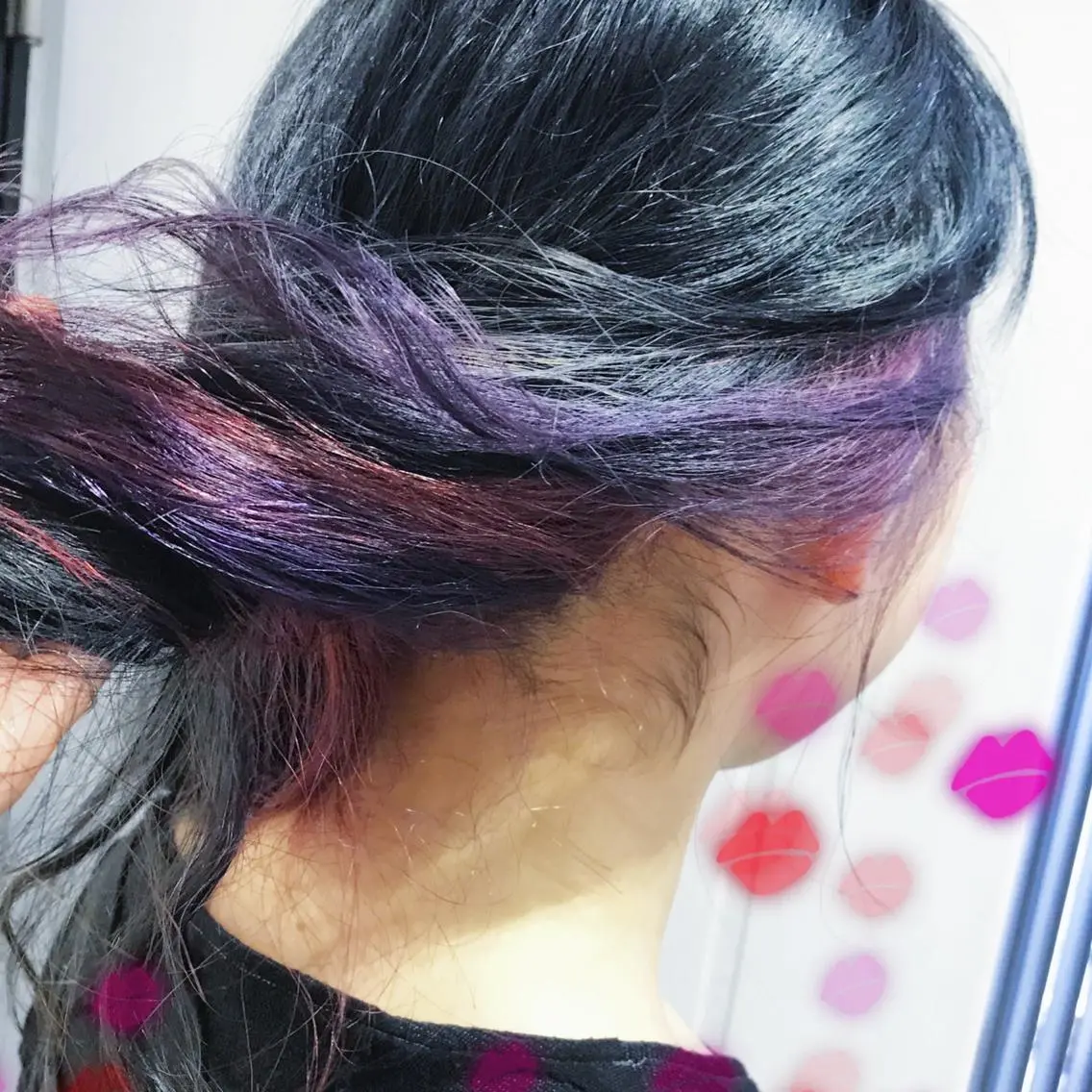 カラー 黒髪 ブルーカラー ブルーブラック インナーカラー 新宿駅近♡個室 ♡関口三都季🌜のヘアスタイル