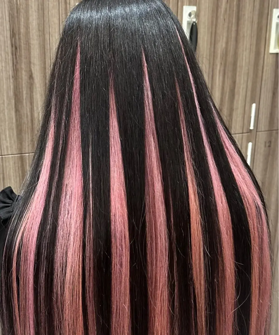ロング カラー ブリーチ🎨デザイン カラー/れいじ🩶のヘアスタイル