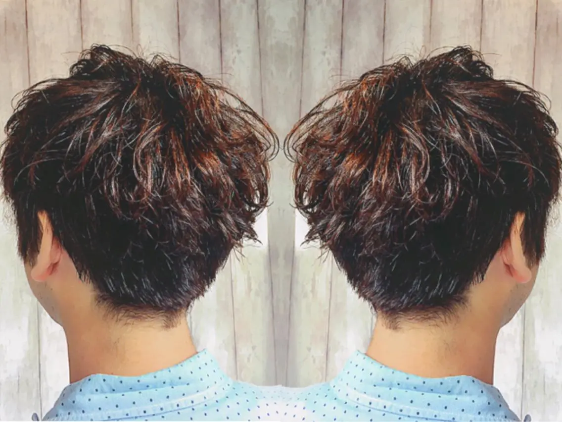 ショート カラー パーマ メンズ boutique misakiのヘアスタイル