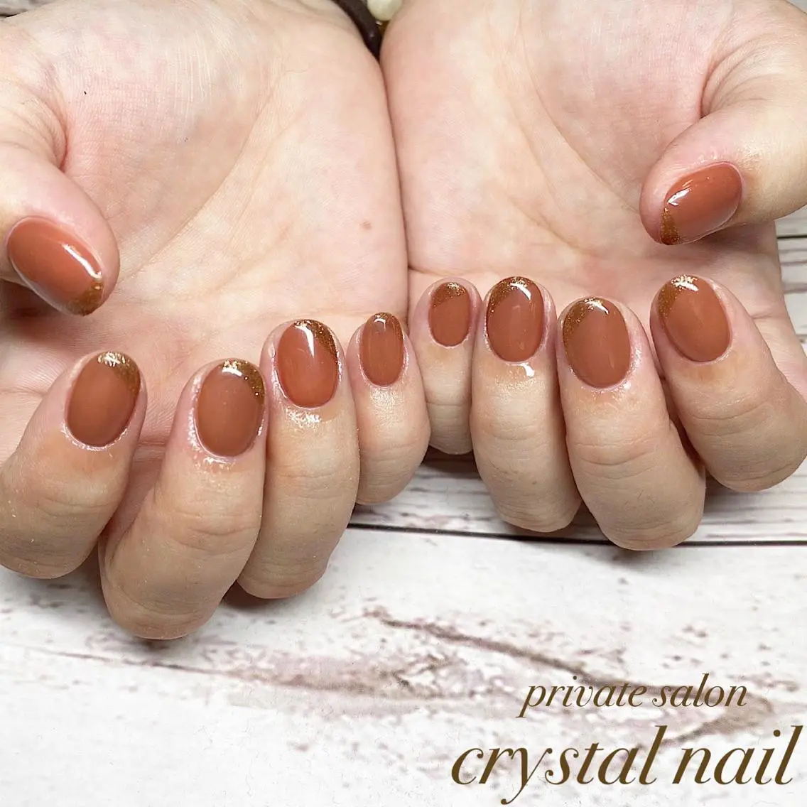 ネイル フレンチネイル 斜めフレンチ Crystal Nailのネイルデザイン