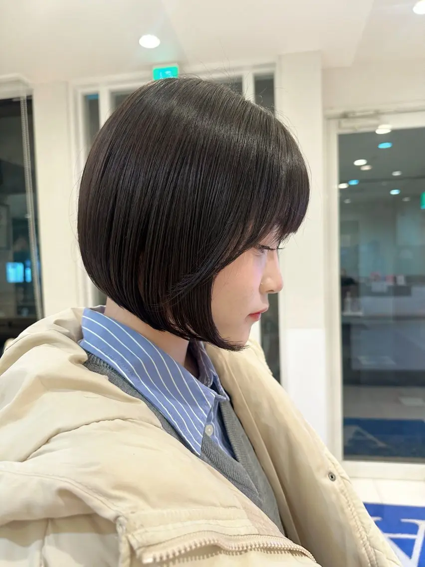 ミディアム ボブ 小顔カット カット 田畑 あやののヘアスタイル