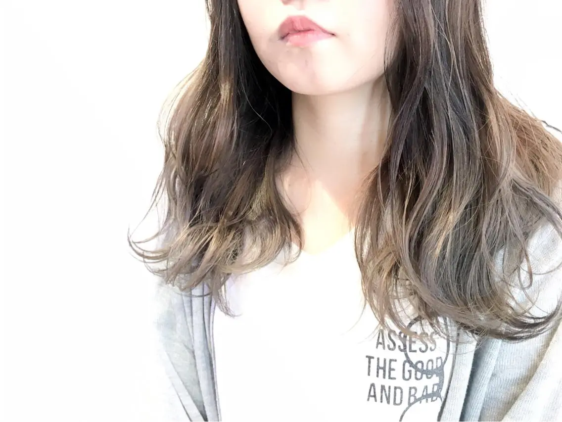 セミロング カラー カット ヘアカラー 土井 浩輔のヘアスタイル