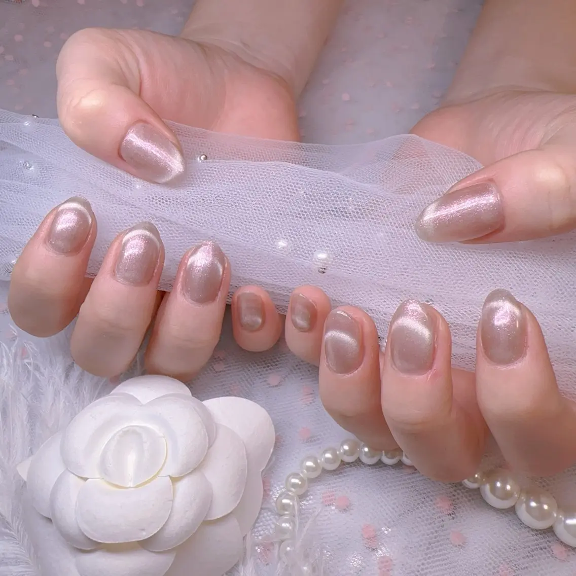 ネイル オーロラネイル フットネイル 韓国ネイル ラメ(グリッター) ラメグラデーション ハンドネイル Belle nail salon 新小岩のネイルデザイン