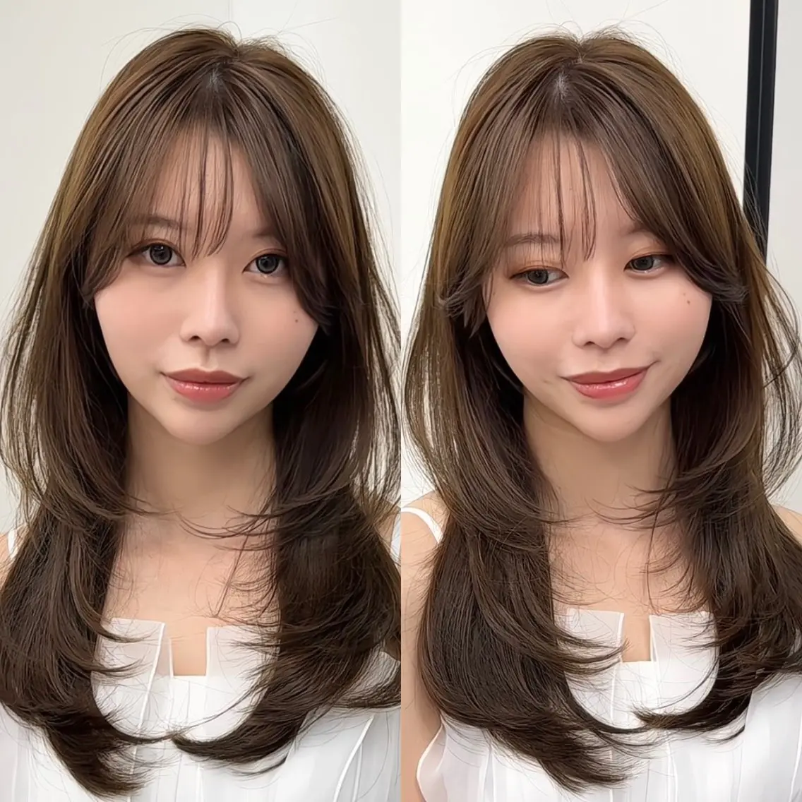 ロング カット ヘアカラー トリートメント 韓国ヘア🤍🇰🇷 ‪🫶🏻吉満のヘアスタイル