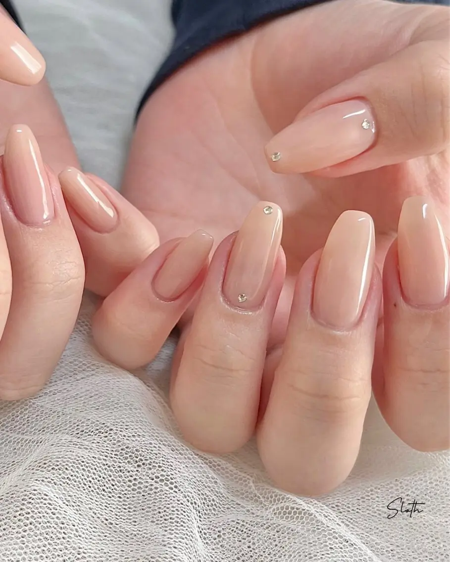 ネイル グラデーション キラキラネイル ワンカラーネイル ピンク ストーンネイル nail salon slothのネイルデザイン