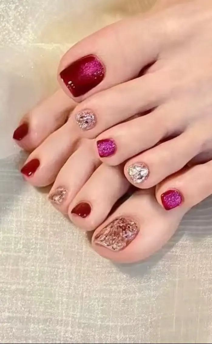 ネイル フットネイル H3 Nail Tsuki🦋💙のネイルデザイン