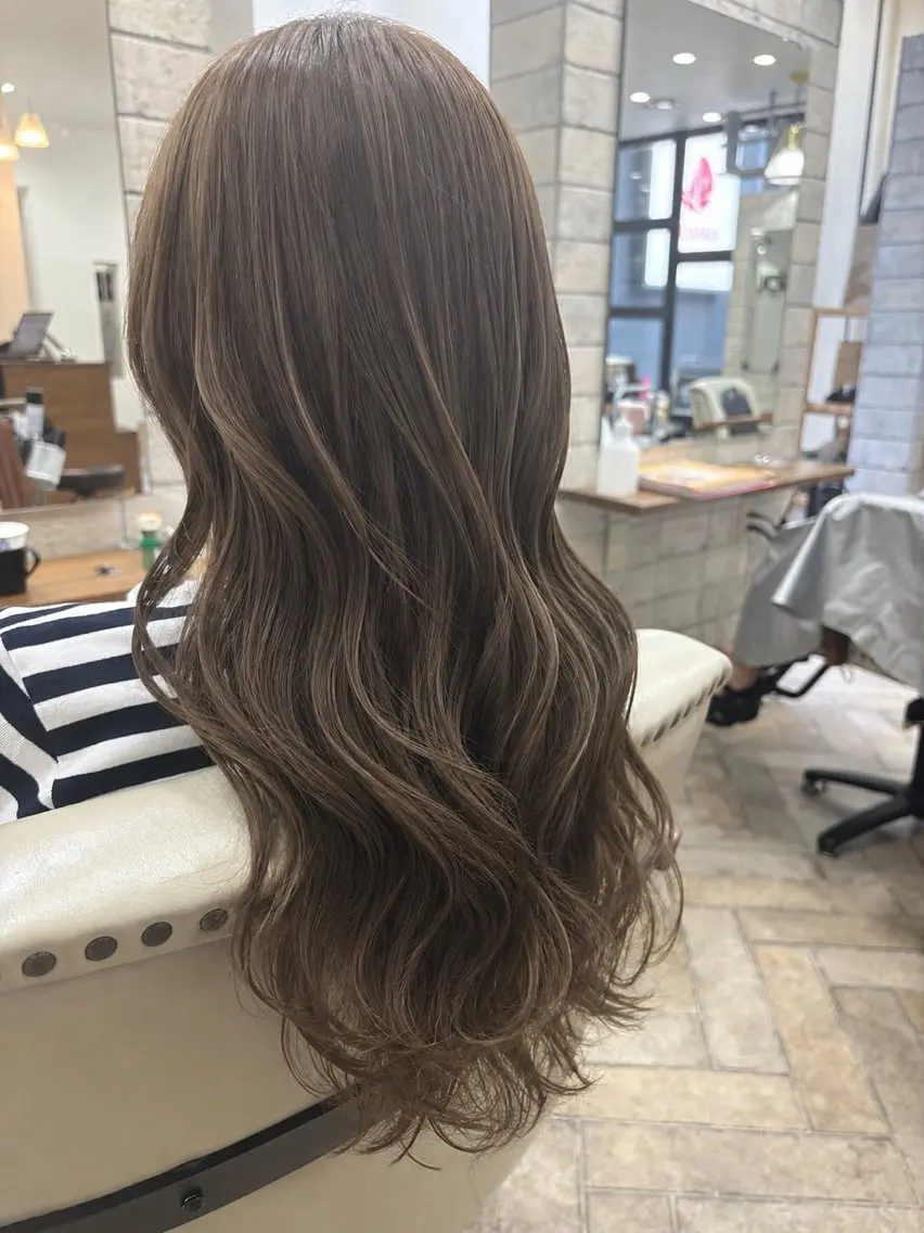 セミロング カラー カット ヘアカラー トリートメント 髪質改善カラー/ 結べるレイヤー/文野のヘアスタイル