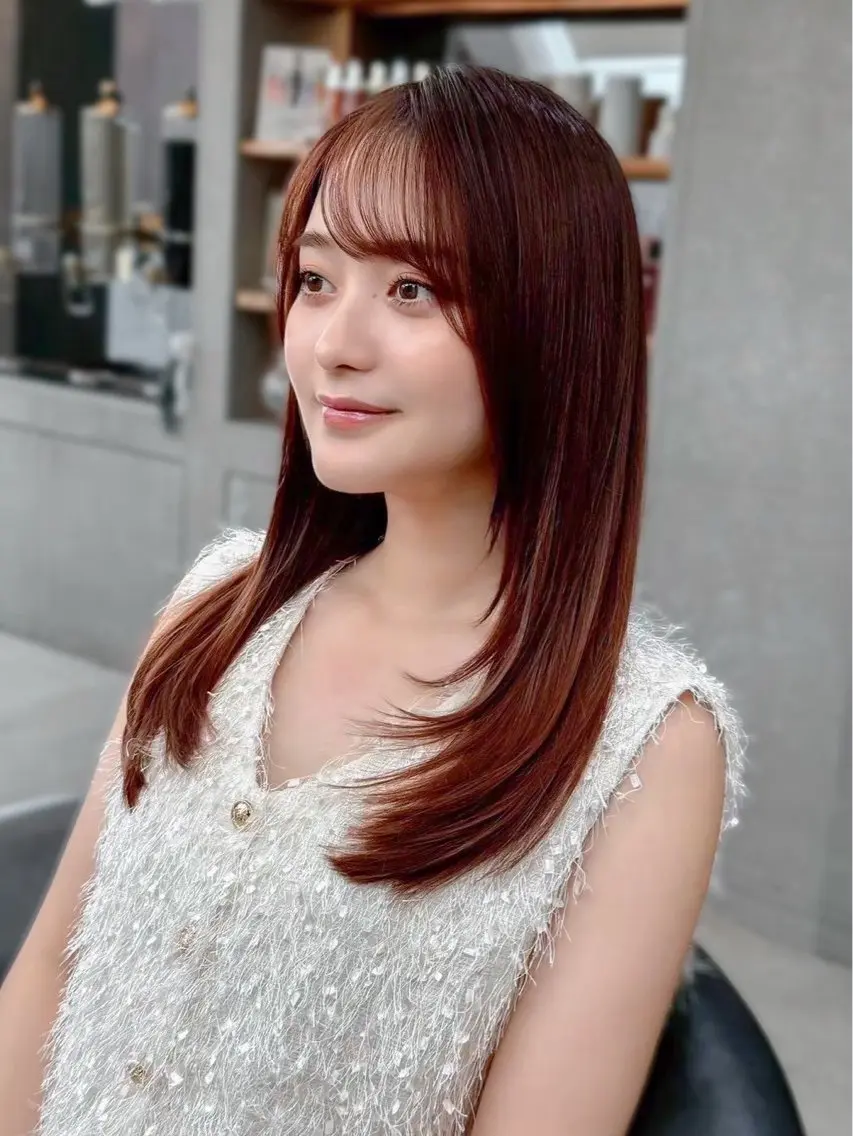 セミロング 顔まわりレイヤー 韓国風ヘア レイヤーカット カット ヘアカラー トリートメント 失敗しないレイヤー/ 顔まわり☀️しゅうとのヘアスタイル