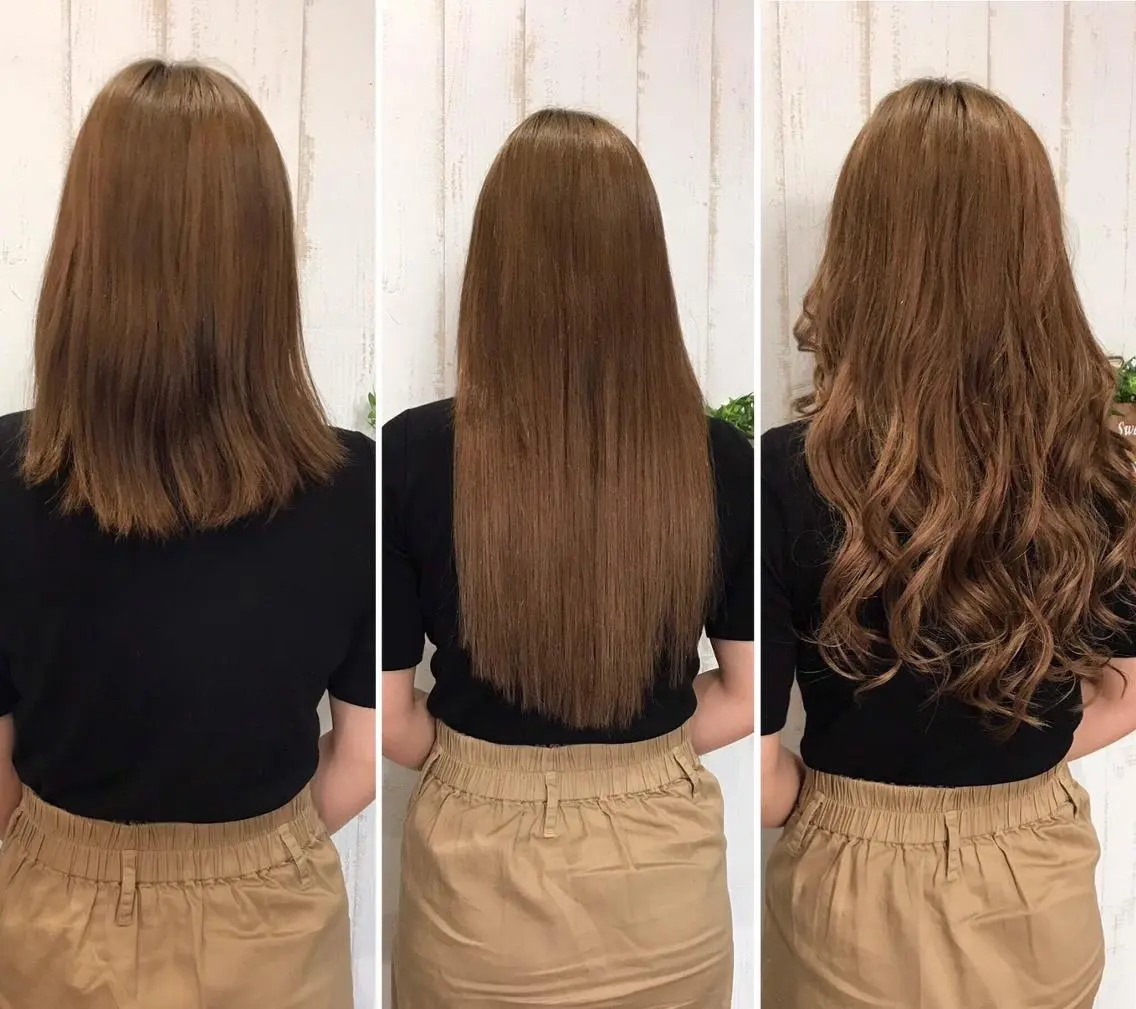 ロング カラー チビ編み込みエクステ シールEXどぅ〜すのヘアスタイル