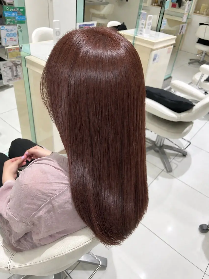 セミロング ピンクラベンダー ヘアカラー en 岩立朱栞🕊️のヘアスタイル
