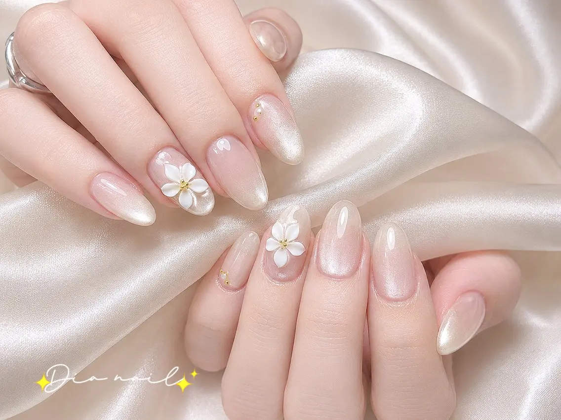 ネイル フットネイル 韓国ネイル レース マグネットネイル ニュアンスネイル ハンドネイル Dia nail サロンのネイルデザイン