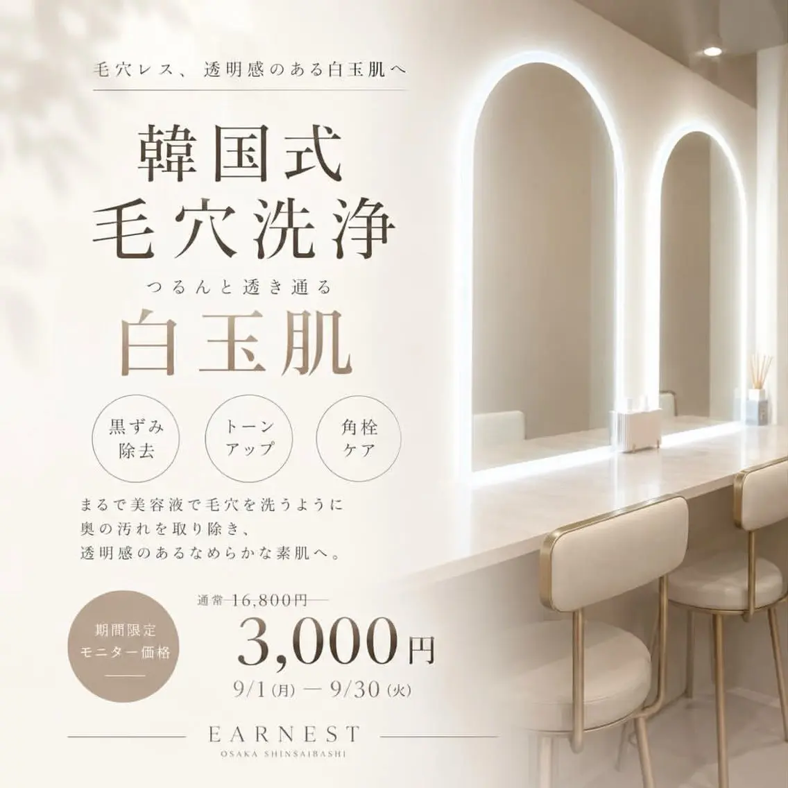 【 練習モデル 】毛穴•黒ずみ徹底洗浄👃🏻全顔韓国式毛穴洗浄 ¥16,800 → ¥3,000の写真