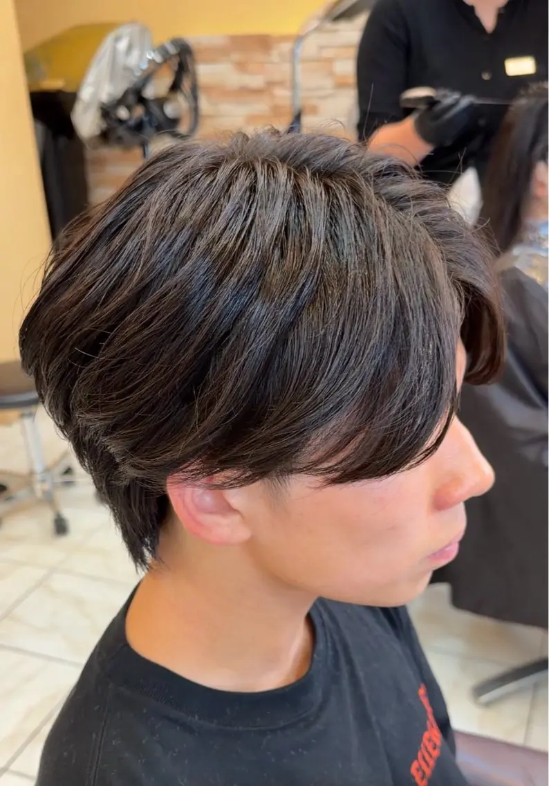 ミディアム メンズ ミディアムパーマ メンズパーマ カット パーマ 野々山 直貴のヘアスタイル